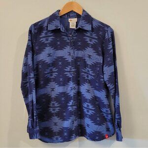 Dickies Aztec Print Flannel Button Down Size Small